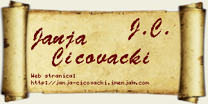 Janja Čičovački vizit kartica
